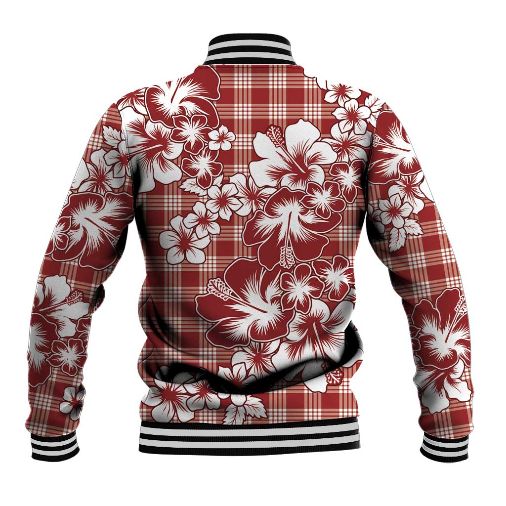 Hibiscus Pakala Fantasy Red Baseball Jacket Tropical Floral Stylized - Polynesian Pride