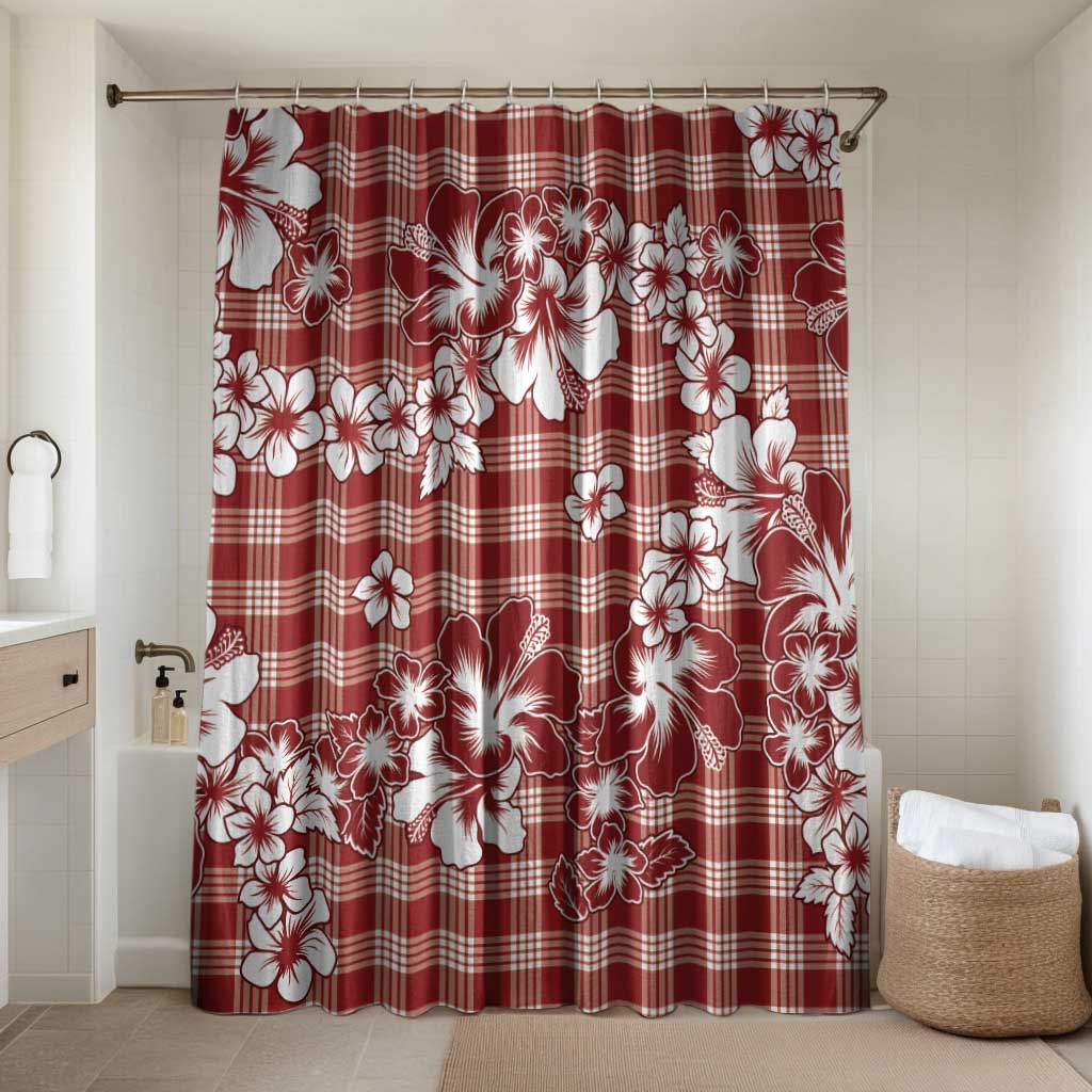 Hibiscus Pakala Fantasy Red Bathroom Set Tropical Floral Stylized - Polynesian Pride