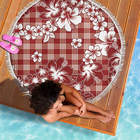 Hibiscus Pakala Fantasy Red Beach Blanket Tropical Floral Stylized - Polynesian Pride