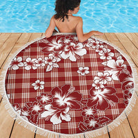 Hibiscus Pakala Fantasy Red Beach Blanket Tropical Floral Stylized - Polynesian Pride