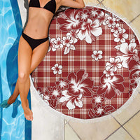 Hibiscus Pakala Fantasy Red Beach Blanket Tropical Floral Stylized - Polynesian Pride