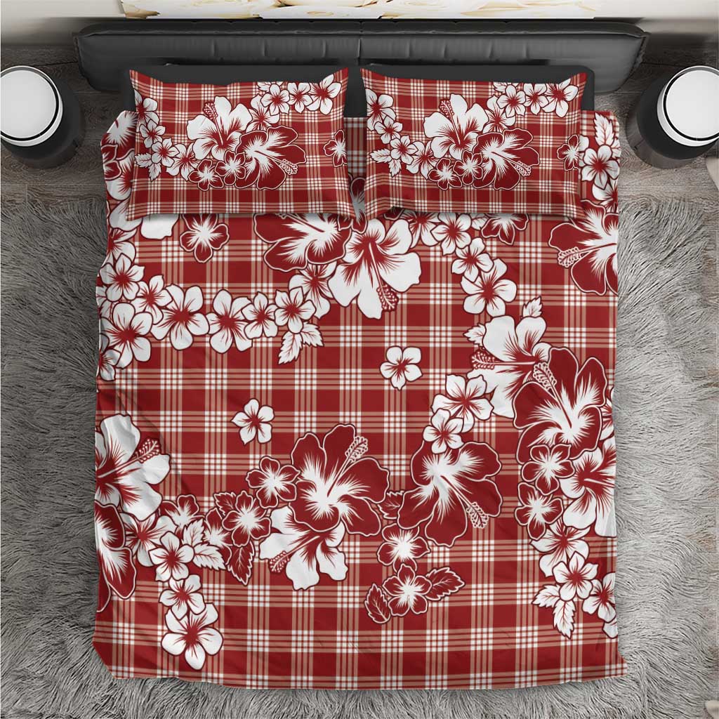 Hibiscus Pakala Fantasy Red Bedding Set Tropical Floral Stylized - Polynesian Pride