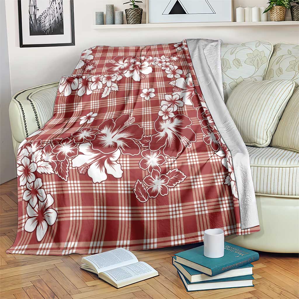 Hibiscus Pakala Fantasy Red Blanket Tropical Floral Stylized - Polynesian Pride