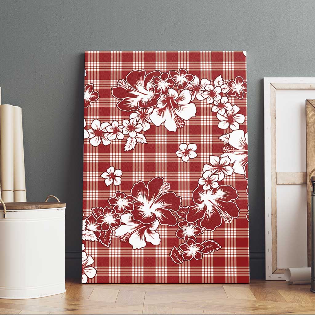 Hibiscus Pakala Fantasy Red Canvas Wall Art Tropical Floral Stylized - Polynesian Pride