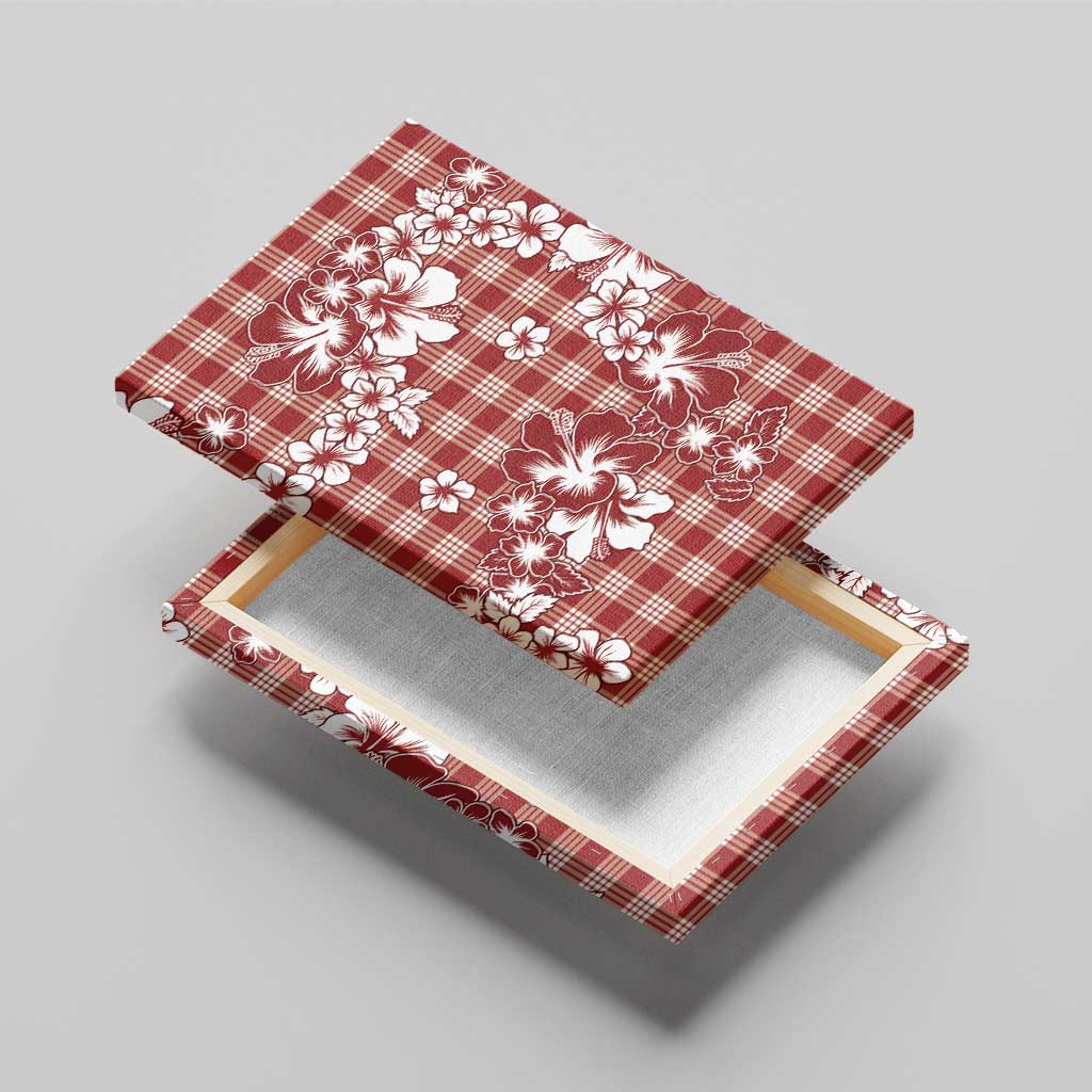 Hibiscus Pakala Fantasy Red Canvas Wall Art Tropical Floral Stylized - Polynesian Pride