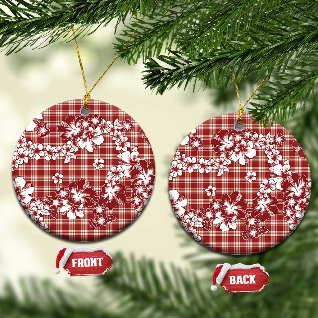 Hibiscus Pakala Fantasy Red Ceramic Ornament Tropical Floral Stylized - Polynesian Pride