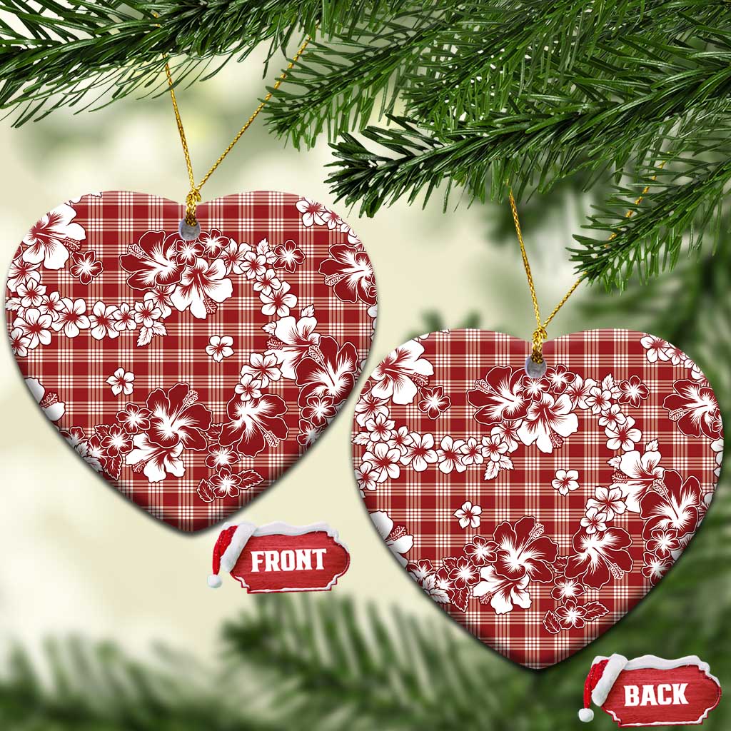 Hibiscus Pakala Fantasy Red Ceramic Ornament Tropical Floral Stylized - Polynesian Pride