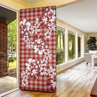Hibiscus Pakala Fantasy Red Door Cover Tropical Floral Stylized - Polynesian Pride