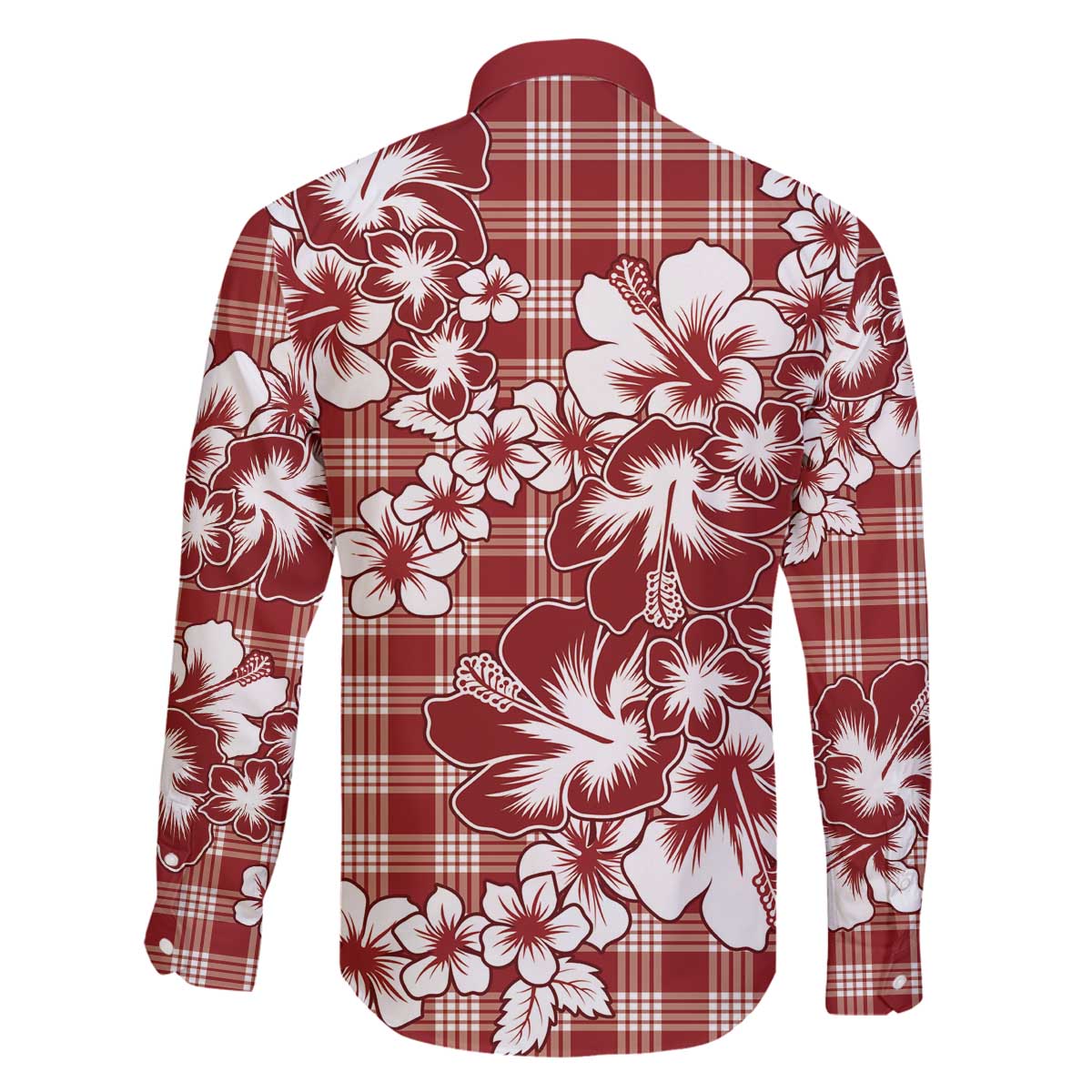 Hibiscus Pakala Fantasy Red Family Matching Off The Shoulder Long Sleeve Dress and Hawaiian Shirt Tropical Floral Stylized - Polynesian Pride
