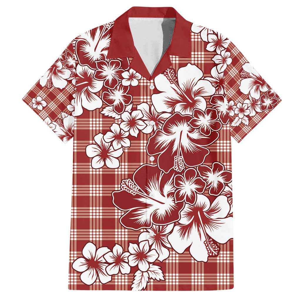 Hibiscus Pakala Fantasy Red Family Matching Tank Maxi Dress and Hawaiian Shirt Tropical Floral Stylized - Polynesian Pride