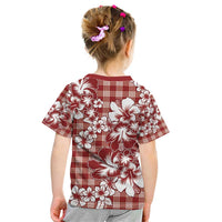 Hibiscus Pakala Fantasy Red Kid T Shirt Tropical Floral Stylized - Polynesian Pride