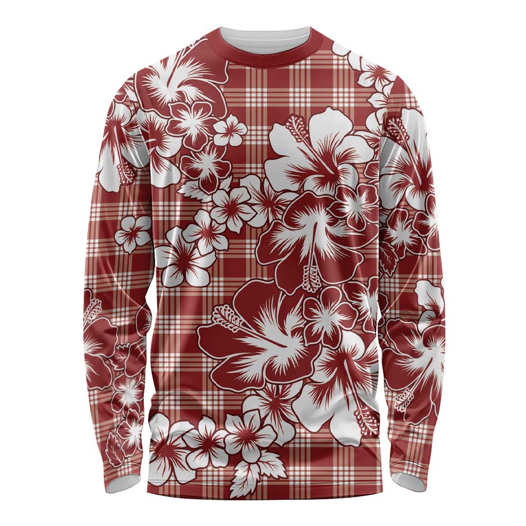 Hibiscus Pakala Fantasy Red Long Sleeve Shirt Tropical Floral Stylized - Polynesian Pride