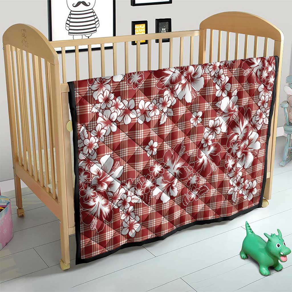 Hibiscus Pakala Fantasy Red Quilt Tropical Floral Stylized - Polynesian Pride