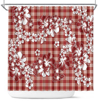 Hibiscus Pakala Fantasy Red Shower Curtain Tropical Floral Stylized - Polynesian Pride