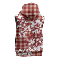 Hibiscus Pakala Fantasy Red Sleeveless Zip Hoodie Tropical Floral Stylized - Polynesian Pride