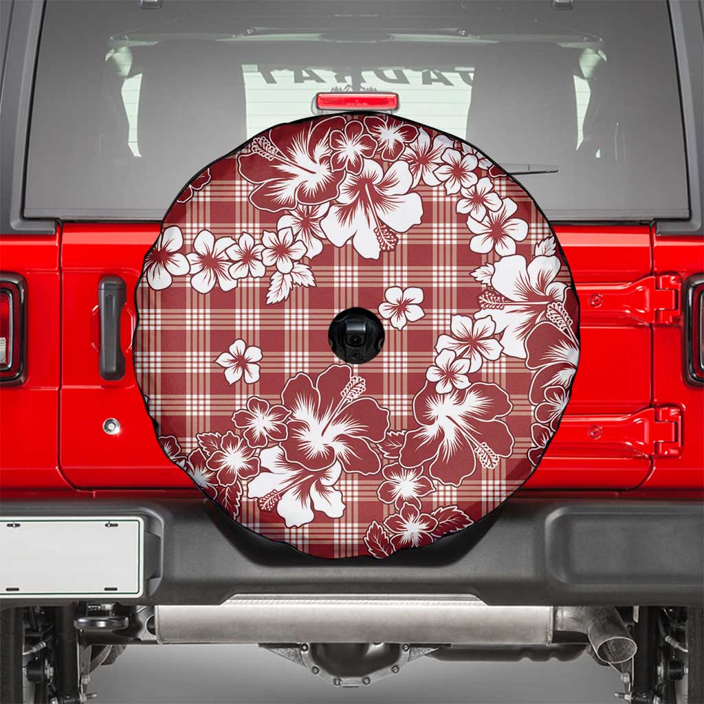 Hibiscus Pakala Fantasy Red Spare Tire Cover Tropical Floral Stylized - Polynesian Pride