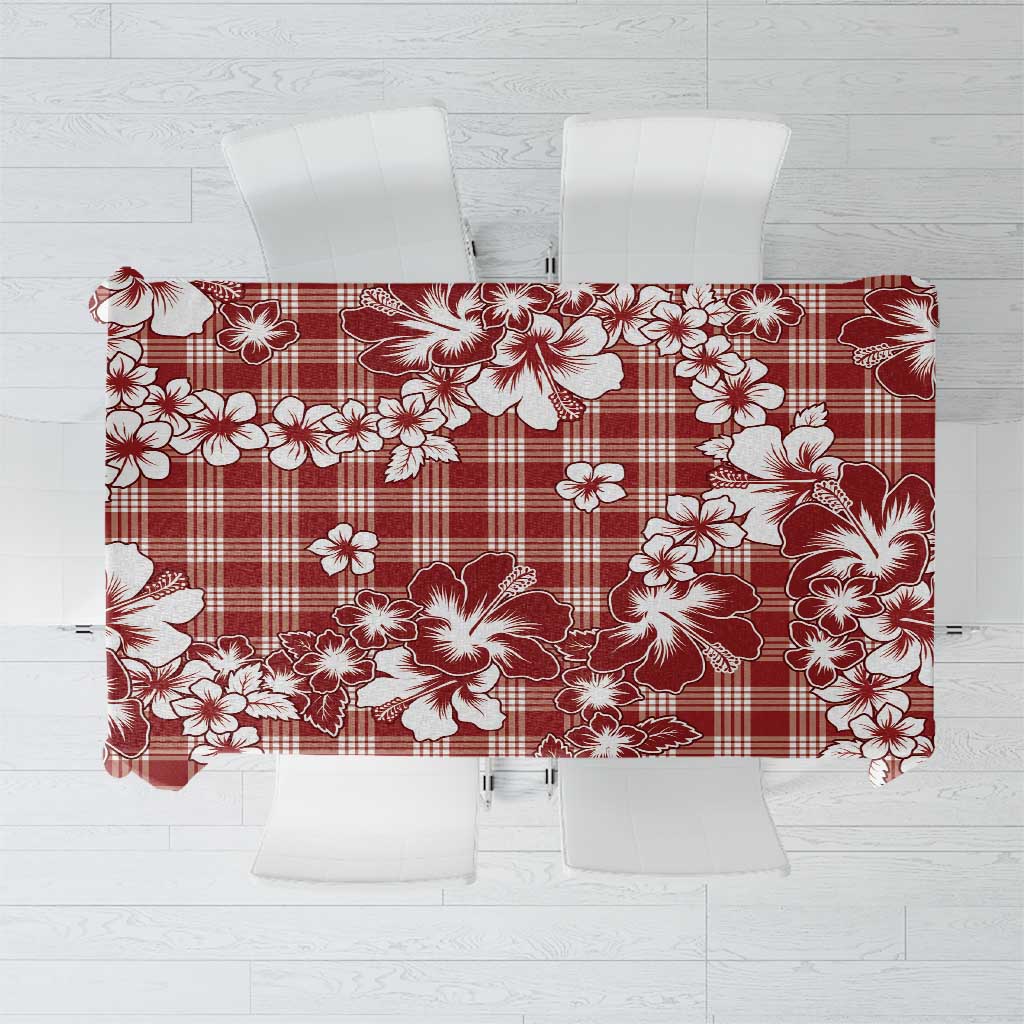 Hibiscus Pakala Fantasy Red Tablecloth Tropical Floral Stylized - Polynesian Pride