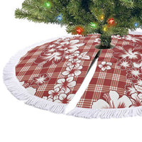 Hibiscus Pakala Fantasy Red Tree Skirt Tropical Floral Stylized - Polynesian Pride