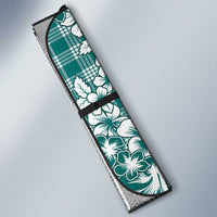 Hibiscus Pakala Aqua Teal Auto Sun Shade Tropical Floral Stylized - Polynesian Pride