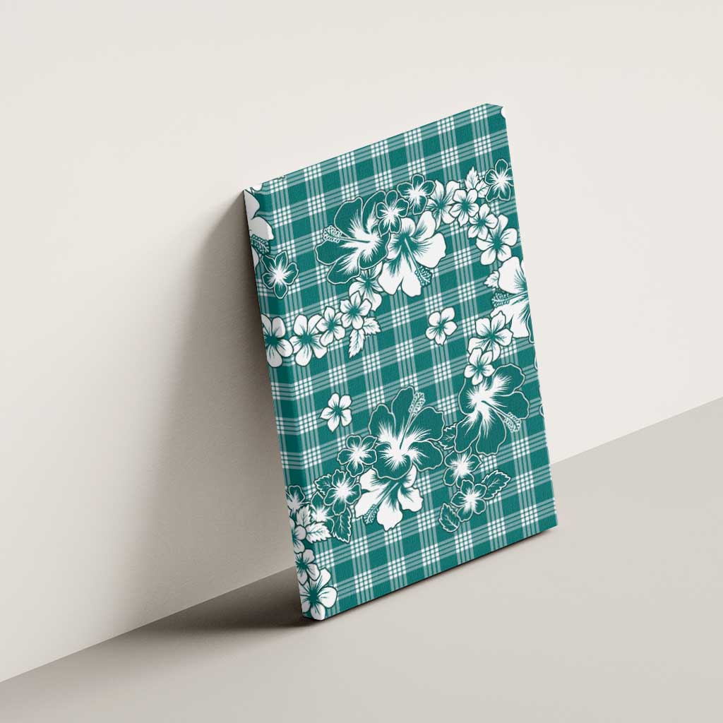 Hibiscus Pakala Aqua Teal Canvas Wall Art Tropical Floral Stylized - Polynesian Pride