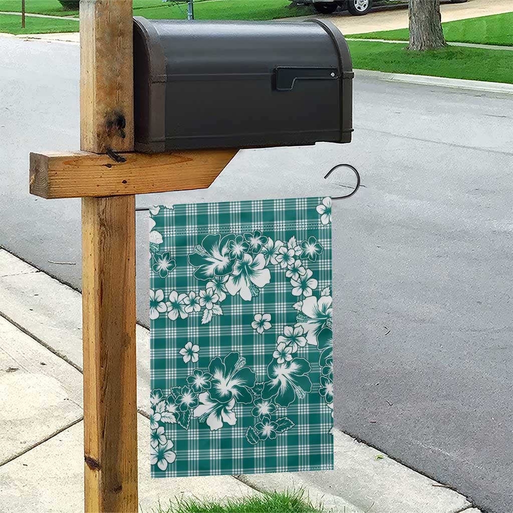 Hibiscus Pakala Aqua Teal Garden Flag Tropical Floral Stylized - Polynesian Pride