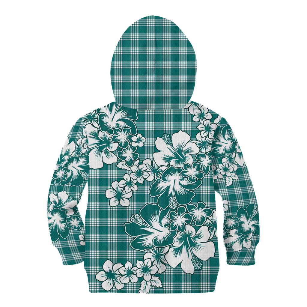 Hibiscus Pakala Aqua Teal Kid Hoodie Tropical Floral Stylized LT01 - Polynesian Pride