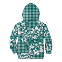 Hibiscus Pakala Aqua Teal Kid Hoodie Tropical Floral Stylized LT01 - Polynesian Pride