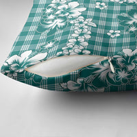 Hibiscus Pakala Aqua Teal Pillow Cover Tropical Floral Stylized - Polynesian Pride