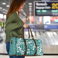 Hibiscus Pakala Aqua Teal Travel Bag Tropical Floral Stylized - Polynesian Pride