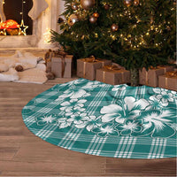 Hibiscus Pakala Aqua Teal Tree Skirt Tropical Floral Stylized - Polynesian Pride