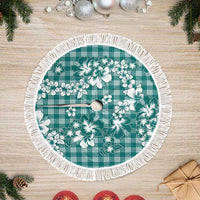 Hibiscus Pakala Aqua Teal Tree Skirt Tropical Floral Stylized - Polynesian Pride