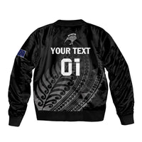 Custom New Zealand Cricket Bomber Jacket Maori Kiwi Black Fern