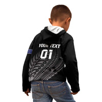 Custom New Zealand Cricket Kid Hoodie Maori Kiwi Black Fern