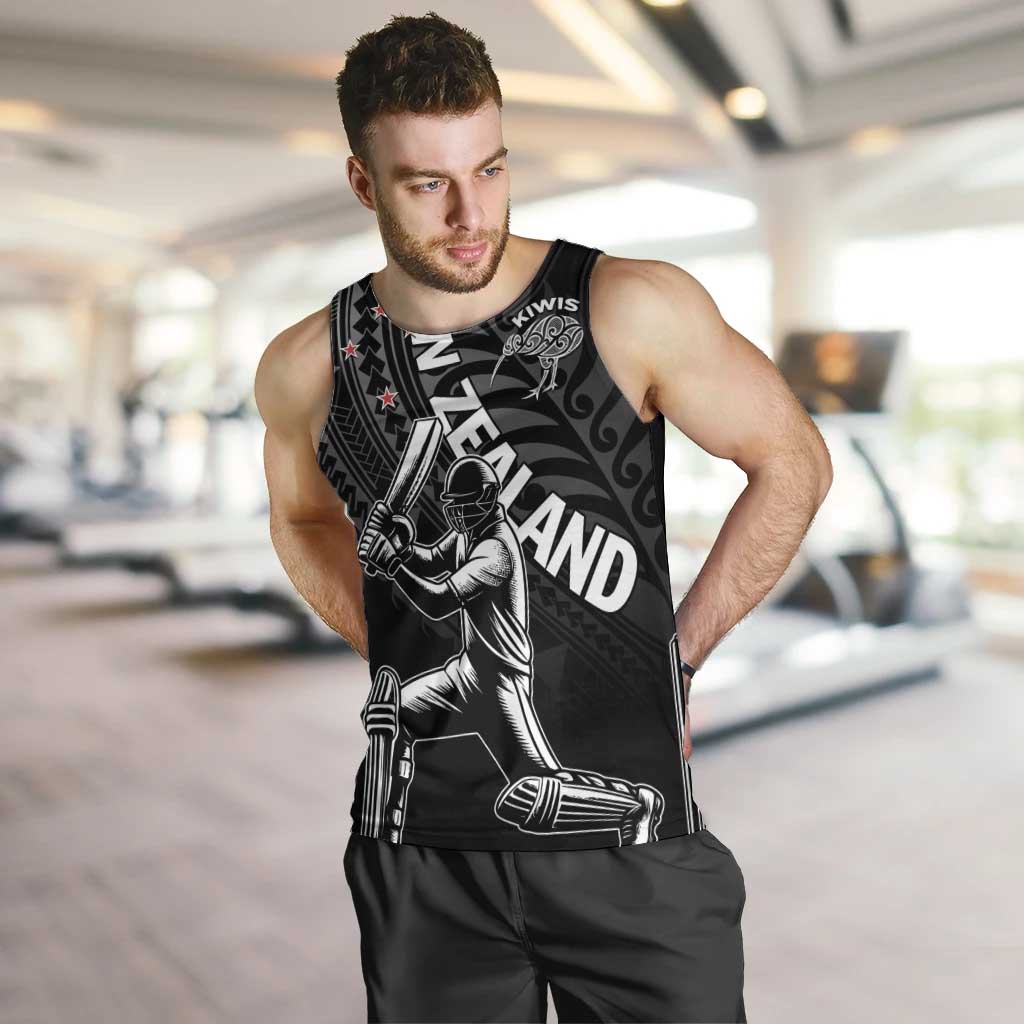 Custom New Zealand Cricket Men Tank Top Maori Kiwi Black Fern