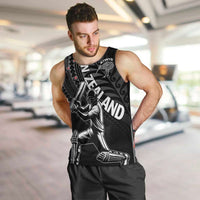 Custom New Zealand Cricket Men Tank Top Maori Kiwi Black Fern