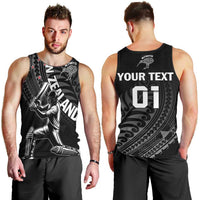 Custom New Zealand Cricket Men Tank Top Maori Kiwi Black Fern