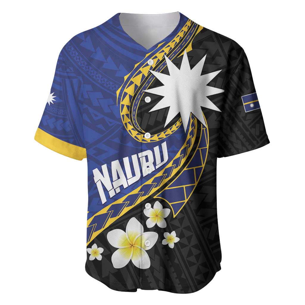 Personalised Nauru Baseball Jersey Naoero Proud Plumeria