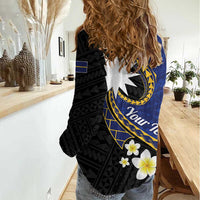 Personalised Nauru Women Casual Shirt Naoero Proud Plumeria