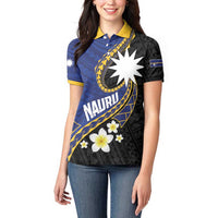 Personalised Nauru Women Polo Shirt Naoero Proud Plumeria