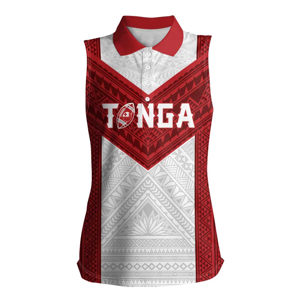 Tonga Rugby Custom Women Sleeveless Polo Shirt Tonga Sea Eagles Go Champions