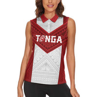 Tonga Rugby Custom Women Sleeveless Polo Shirt Tonga Sea Eagles Go Champions