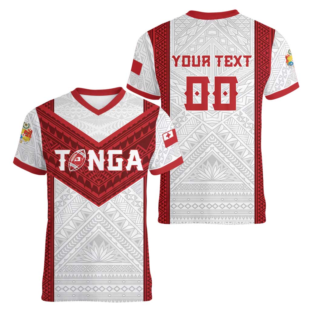 Tonga Rugby Custom Women V-Neck T-Shirt Tonga Sea Eagles Go Champions