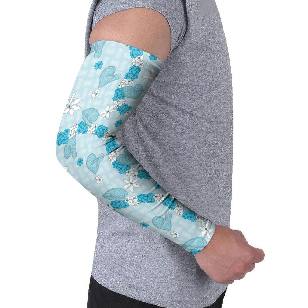 Hawaii Anthurium Tiare Pikake Lei Arm Sleeves UliUli Lauhala Art Pattern LT01 - Polynesian Pride