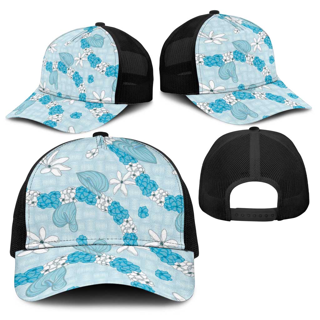 Hawaii Anthurium Tiare Pikake Lei Baseball Net Cap UliUli Lauhala Art Pattern LT01 - Polynesian Pride