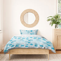 Hawaii Anthurium Tiare Pikake Lei Bedding Set UliUli Lauhala Art Pattern