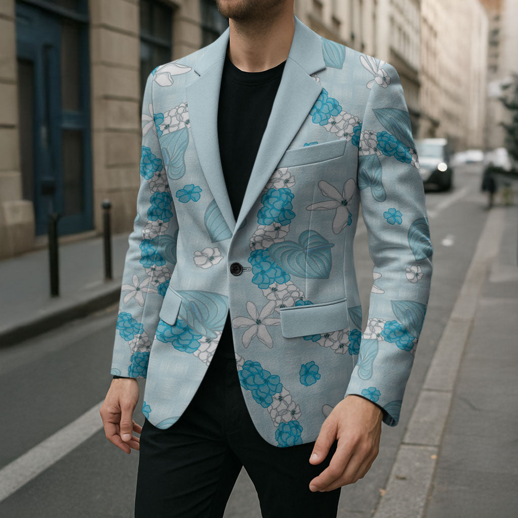Hawaii Anthurium Tiare Pikake Lei Blazer UliUli Lauhala Art Pattern