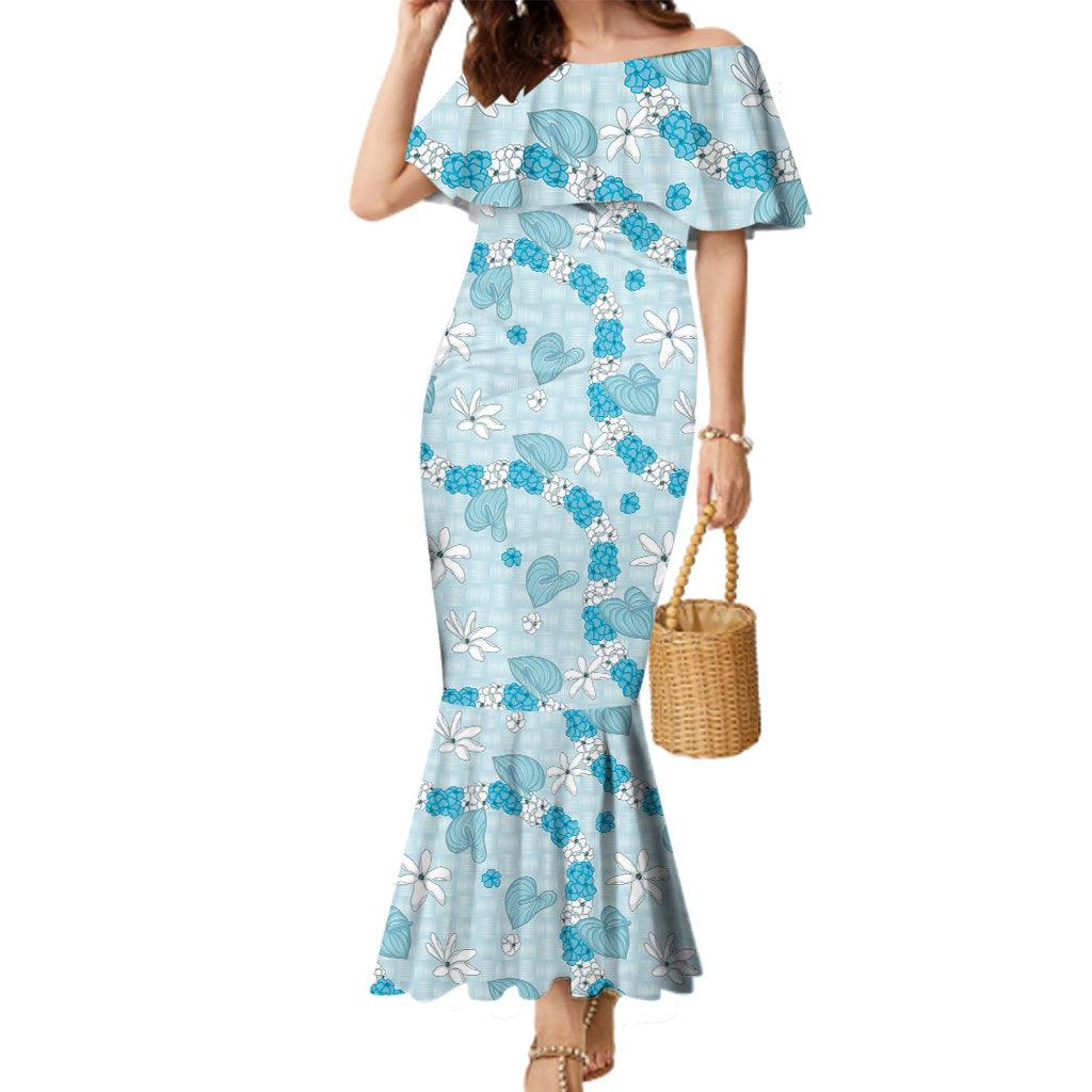 Hawaii Anthurium Tiare Pikake Lei Family Matching Mermaid Dress and Hawaiian Shirt UliUli Lauhala Art Pattern