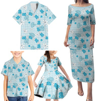 Hawaii Anthurium Tiare Pikake Lei Family Matching Puletasi and Hawaiian Shirt UliUli Lauhala Art Pattern LT01 - Polynesian Pride