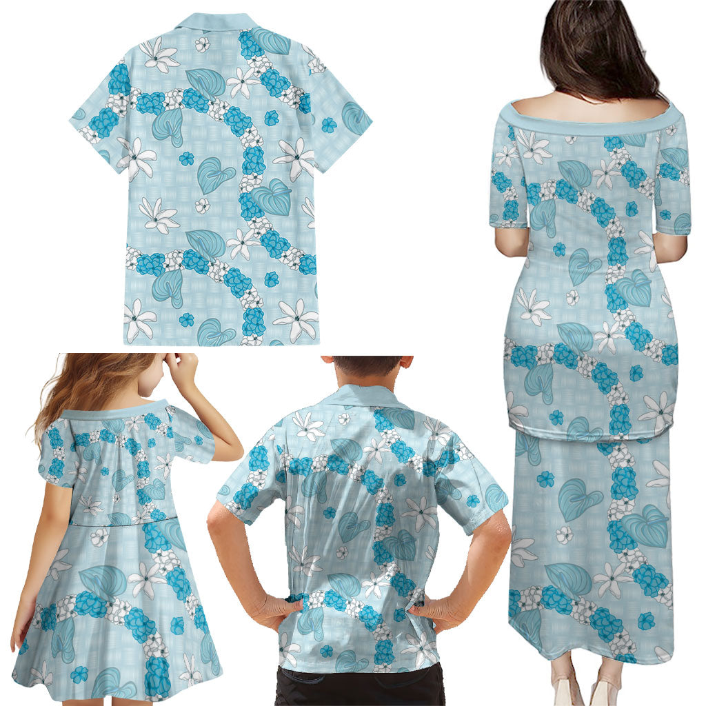 Hawaii Anthurium Tiare Pikake Lei Family Matching Puletasi and Hawaiian Shirt UliUli Lauhala Art Pattern LT01 - Polynesian Pride