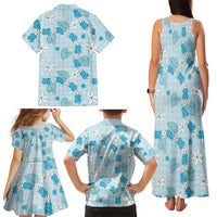 Hawaii Anthurium Tiare Pikake Lei Family Matching Tank Maxi Dress and Hawaiian Shirt UliUli Lauhala Art Pattern LT01 - Polynesian Pride